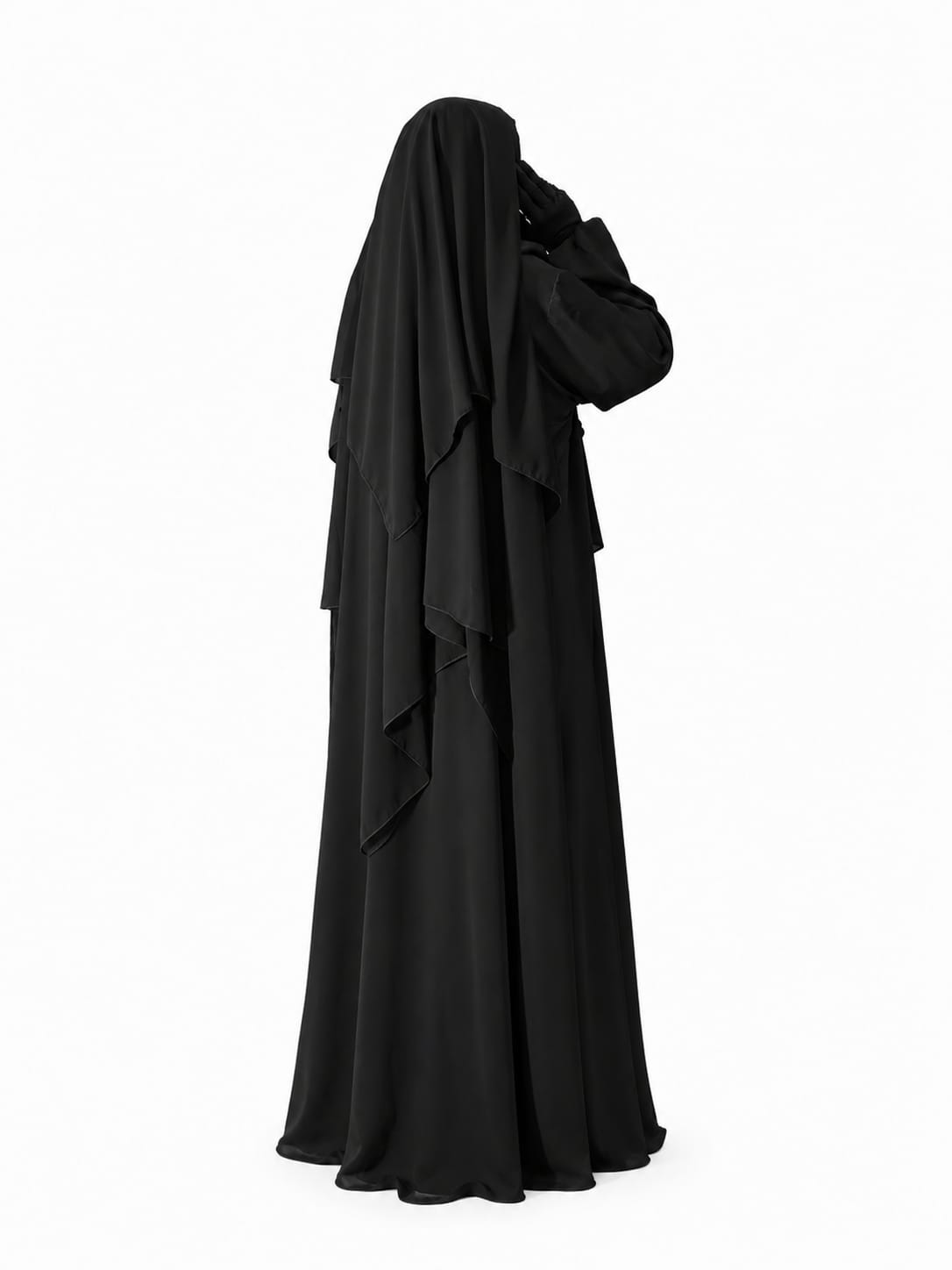Premium Layered Khimar with Matching Abaya & Full Coverage Niqab