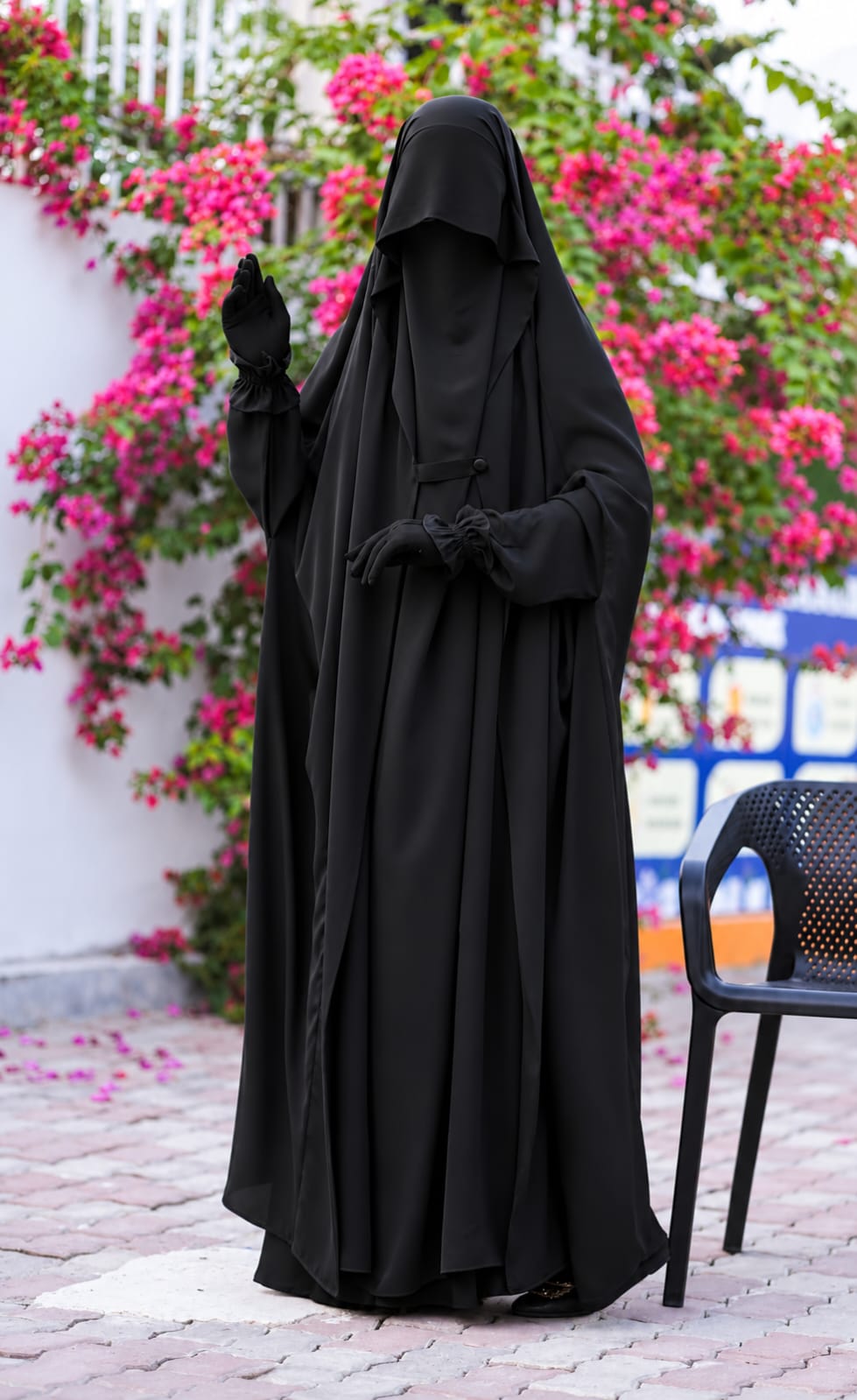 Premium Dark Black Soudi Jilbab with Niqab [ Full Coverage]