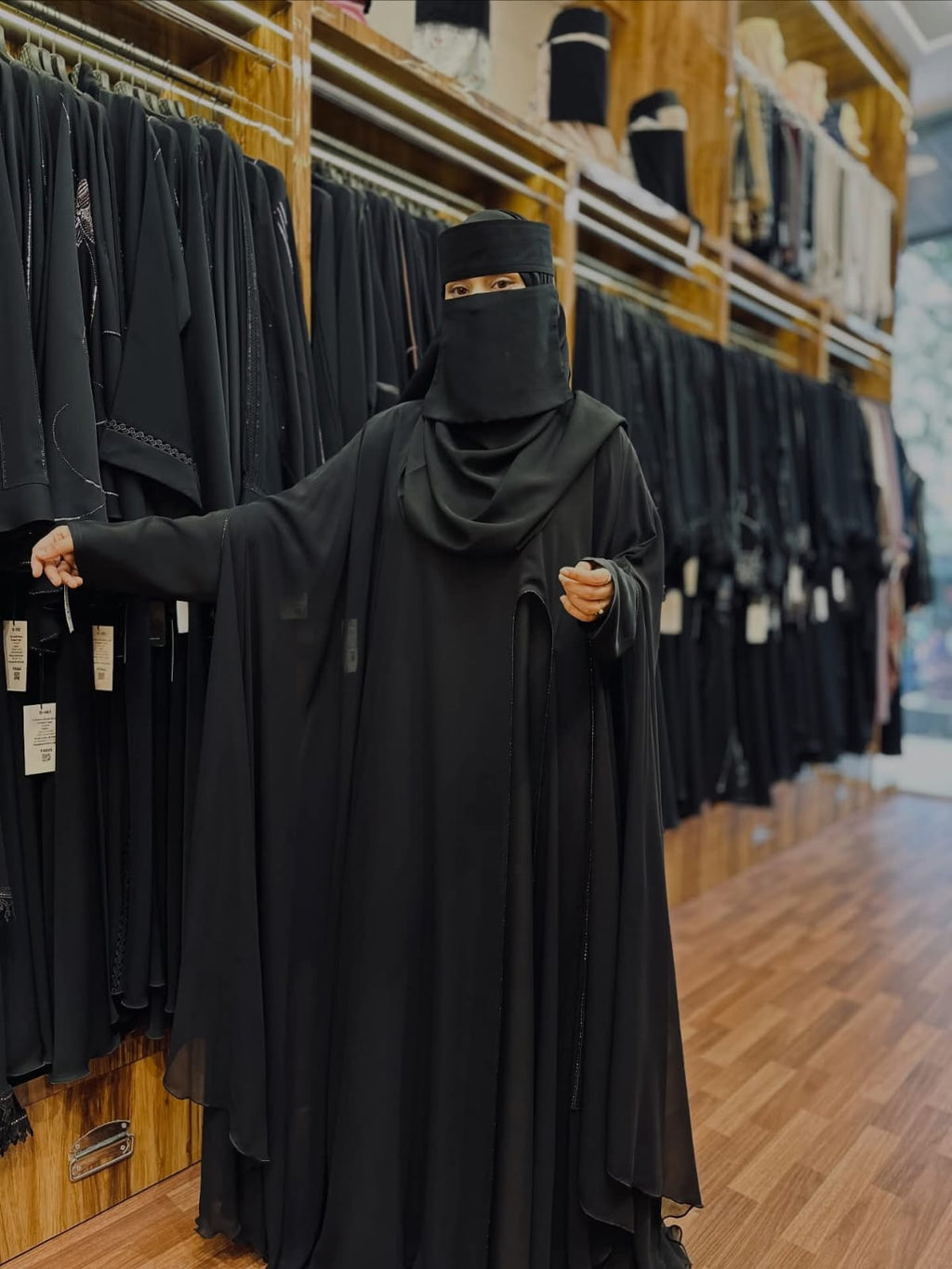 Women’s Premium Black Umbrella Abaya | &nbsp;Flared Abaya for Women