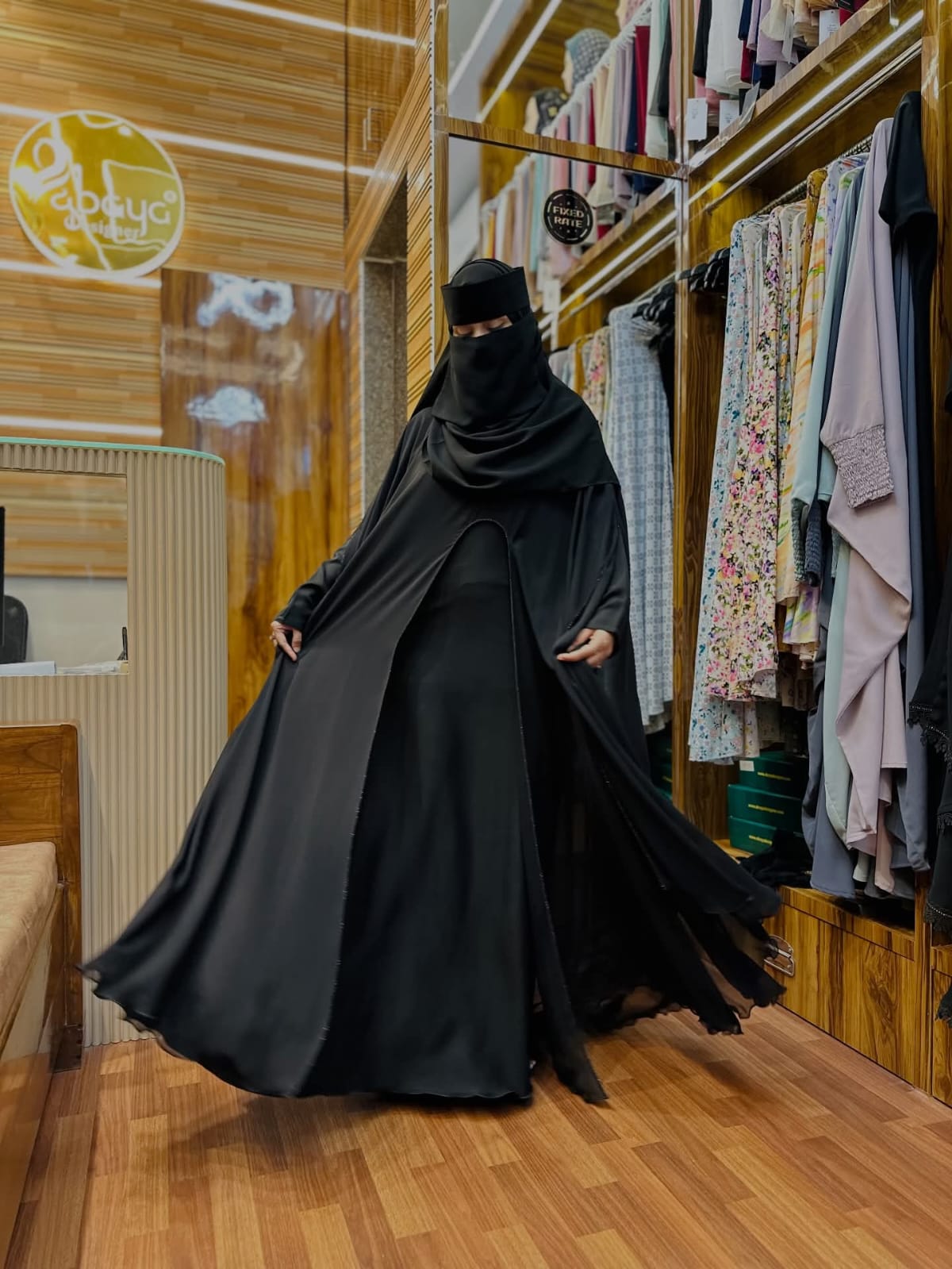 Women’s Premium Black Umbrella Abaya | &nbsp;Flared Abaya for Women