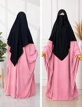 Premium Flap Khimar for Women – Full Black | Length 50 Inches