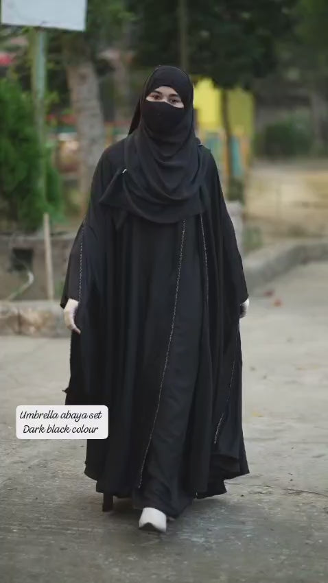 Women’s Premium Black Umbrella Abaya | &nbsp;Flared Abaya for Women