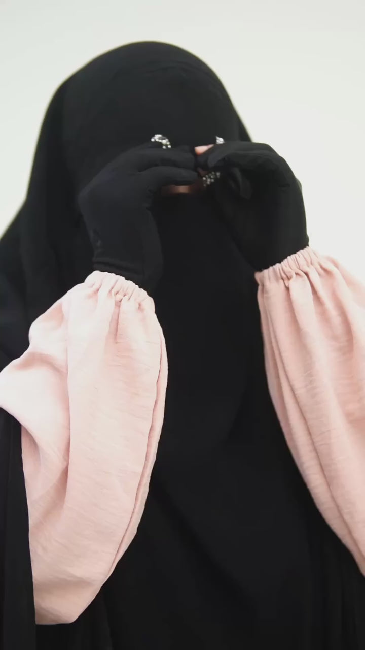 Full Coverage 2 Layer Khadija Long Khimar with Nose Piece